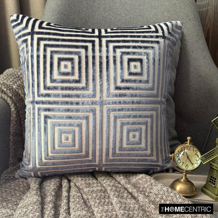Twilight Illusion - Blue Velvet  Throw Pillow Cover