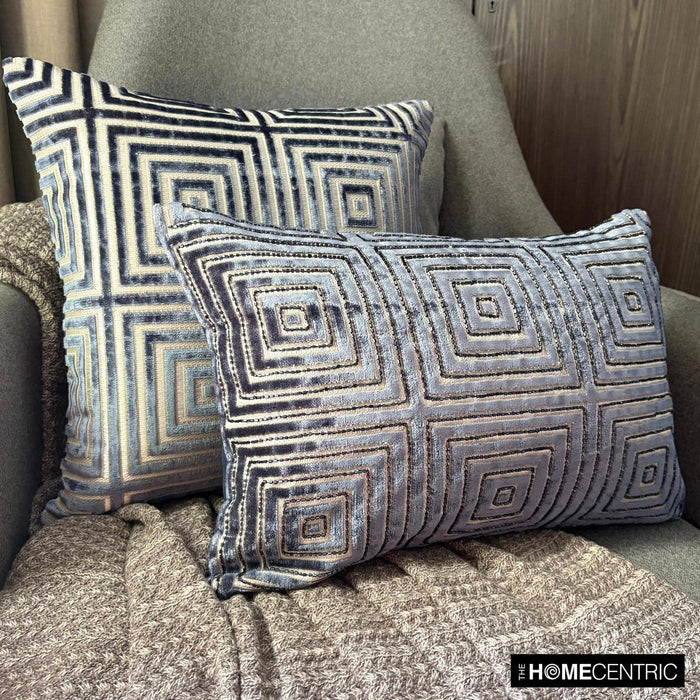 Twilight Illusion - Blue Velvet  Throw Pillow Cover