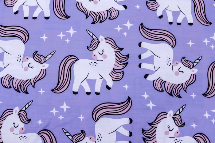 Unicorn Kids Lavender Printed Cotton Curtain Panels