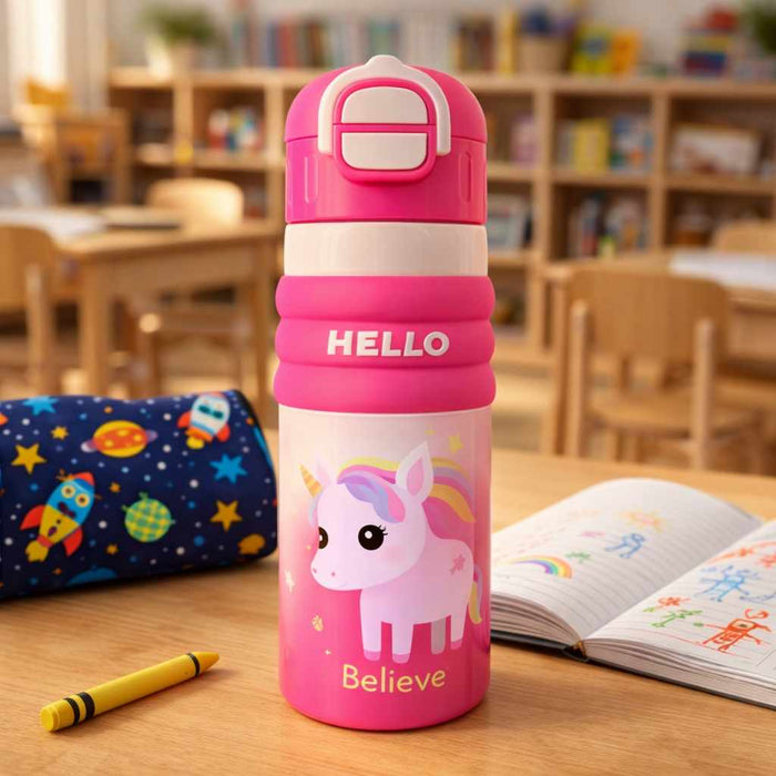 Kids Unicorn Water Bottle by Intaryaa - lifestyle shot