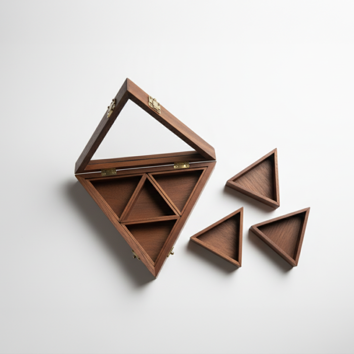 Triangle Wooden Masala Box by Intaryaa - lifestyle shot