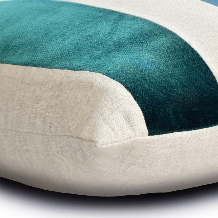 Velvet Band Teal Throw Pillow Cover