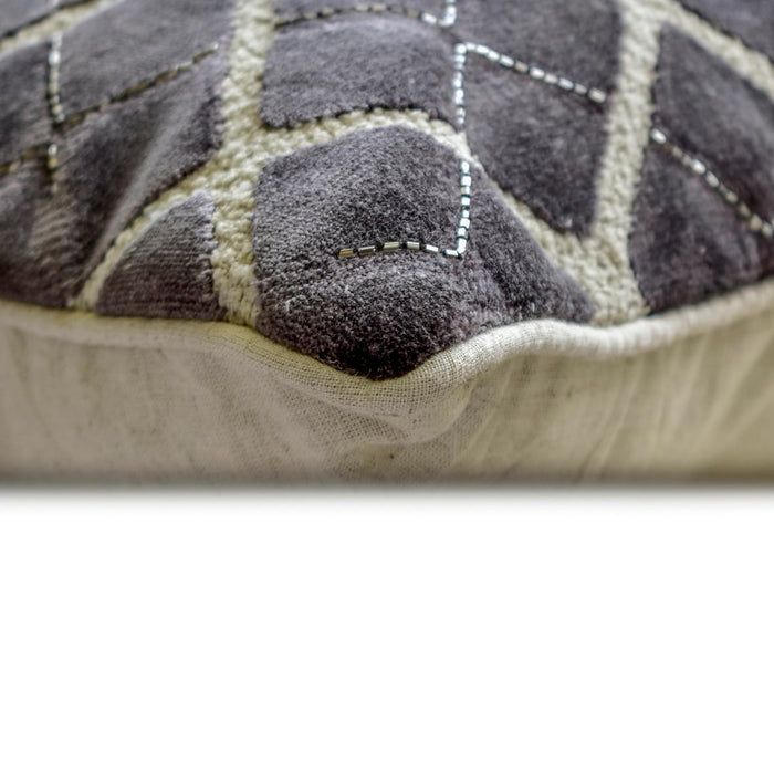 Velvet Crossroads - Velvet Gray Decorative Bed Runner and Pillow Cover