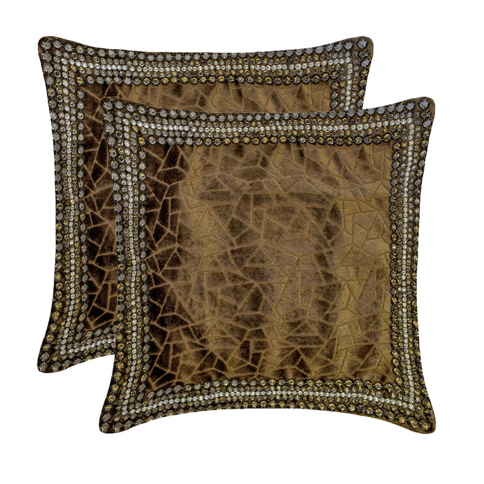 Velvet Fusion - Velvet Brown Decorative Bed Runner and Pillow Cover