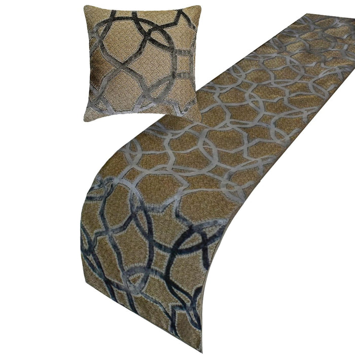 Velvet Interweave Decorative Bed Runner and Pillow Cover