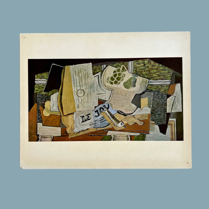 Vintage 1940s Braque "The Newspaper" Swiss Art Print at Golden Rule Gallery on Lake Minnetonka