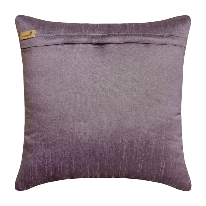 Violet Center - Purple Art Silk Throw Pillow Cover