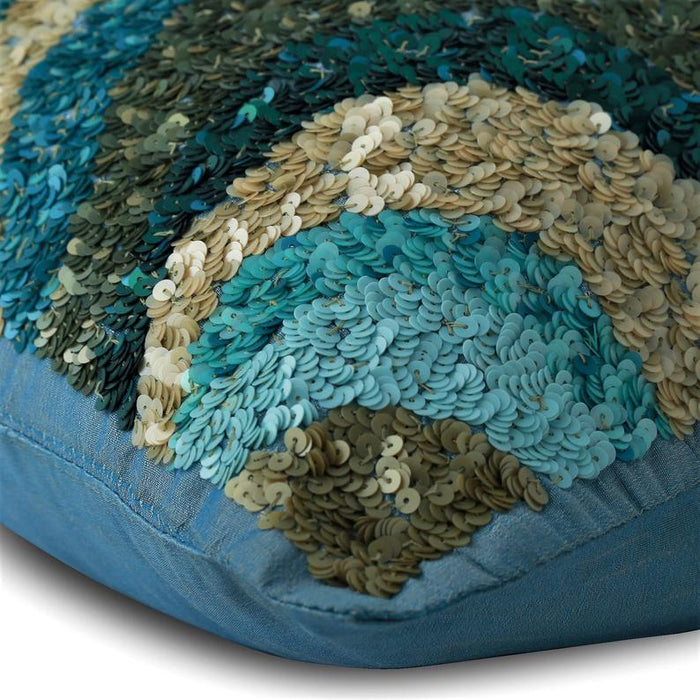 Waves Are Scenic - Blue Art Silk Decorative Euro Sham