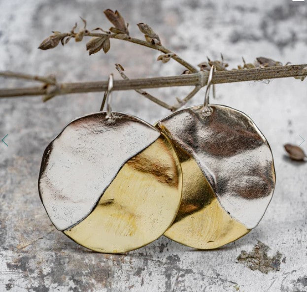 Waxing Poetic Slant Disc Earrings