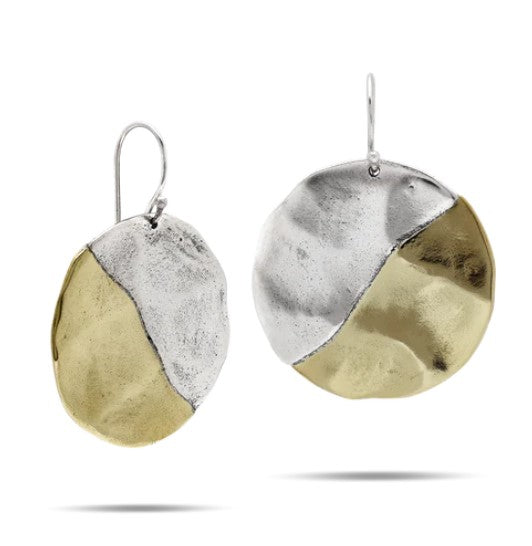 Waxing Poetic Slant Disc Earrings