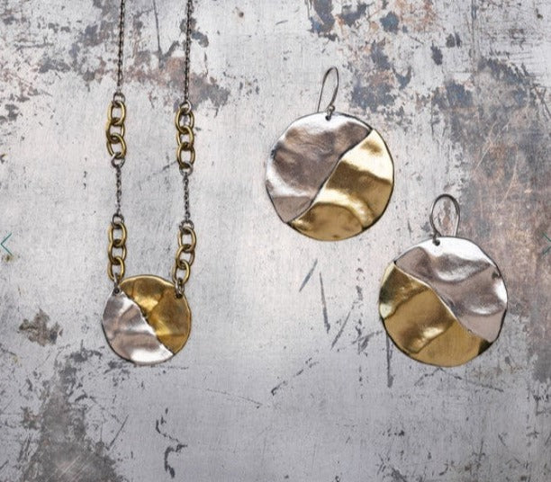 Waxing Poetic Slant Disc Earrings