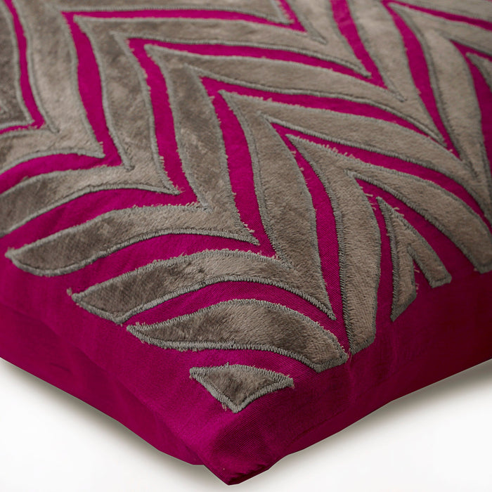 We Danced Chevron - Ivory Velvet Throw Pillow Cover