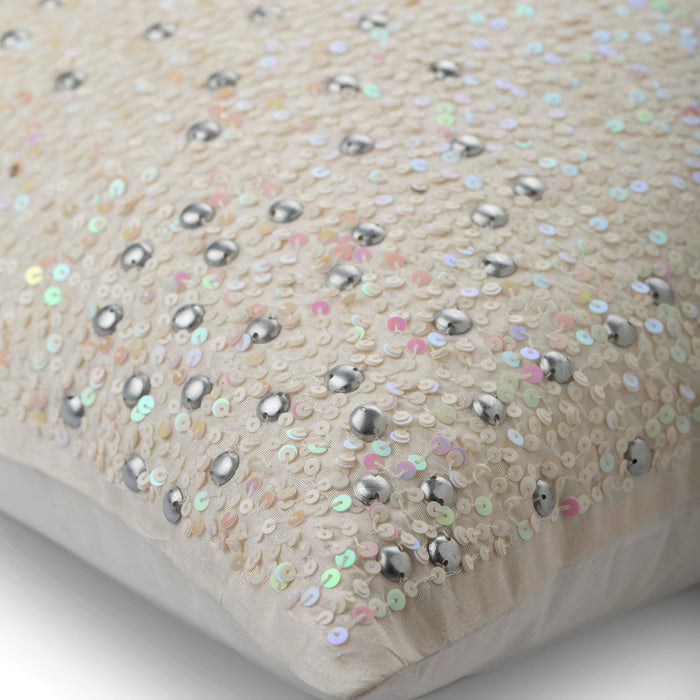 Wedding Veil - Ivory Silk Throw Pillow Cover