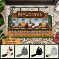 Welcome - Spoiled Cats Live Here With Their Household Staff - Personalized Cat Doormat