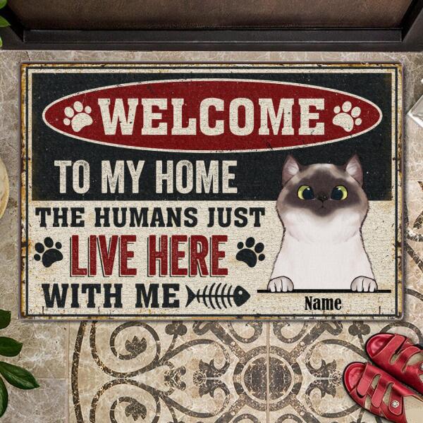 Welcome To Our Home - Metal Style - Personalized Cat Doormat