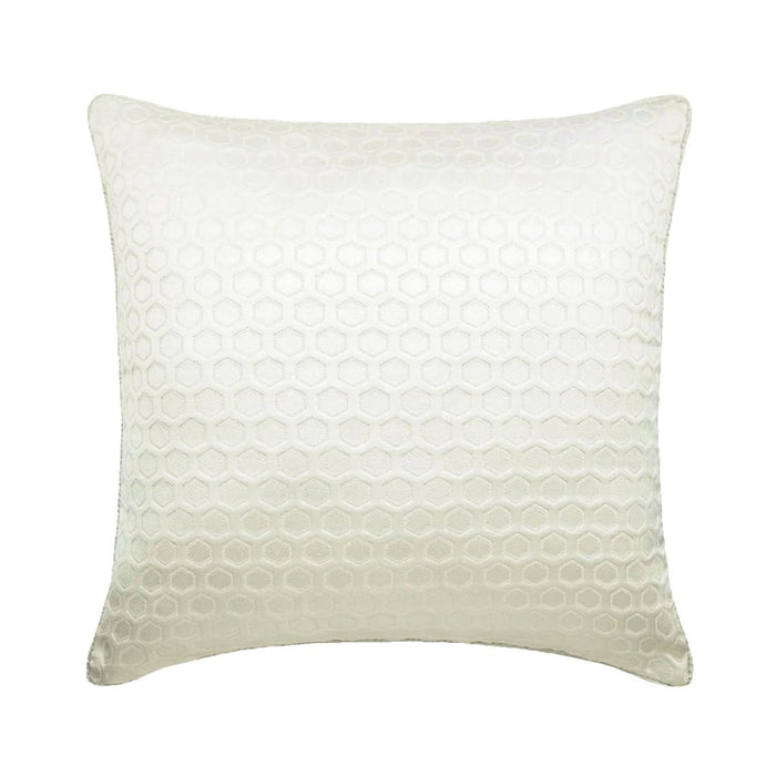 White Beehive - White Jacquard Silk Throw Pillow Cover