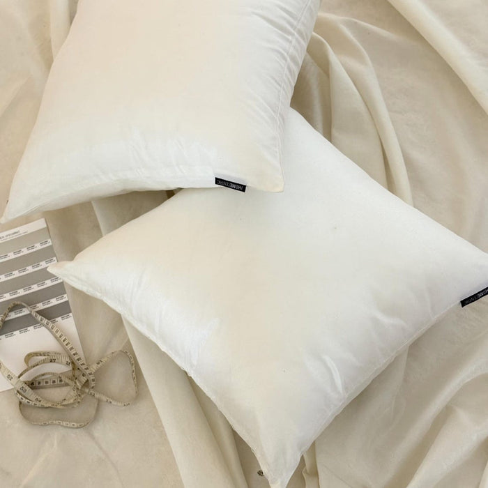 White Luxury Pack of 2 - White Art Silk Throw Pillow Cover