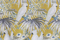 White N Blue Parrots Printed Cotton Curtain Panels