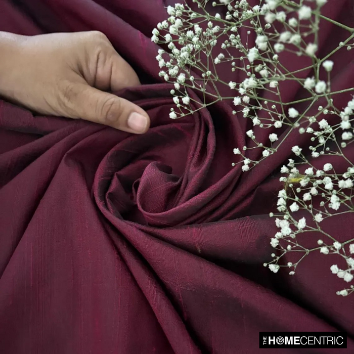 Wine Silk Dupioni Fabric By The Yard