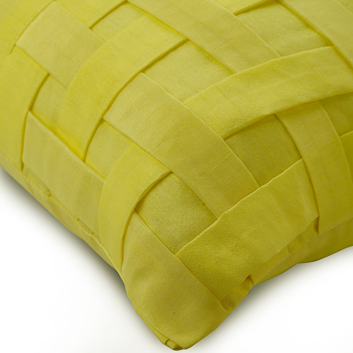 Yellow Brick Road - Yellow Art Silk Throw Pillow Cover