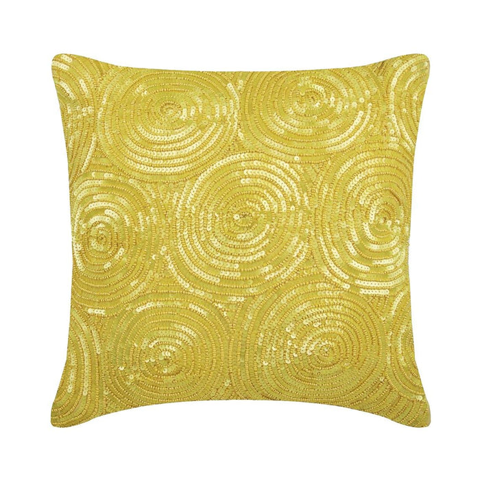Yellow Touch - Yellow Art Silk Throw Pillow Cover