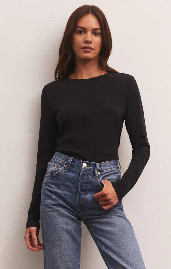 Z Supply Modern Slub LS Tee -Black